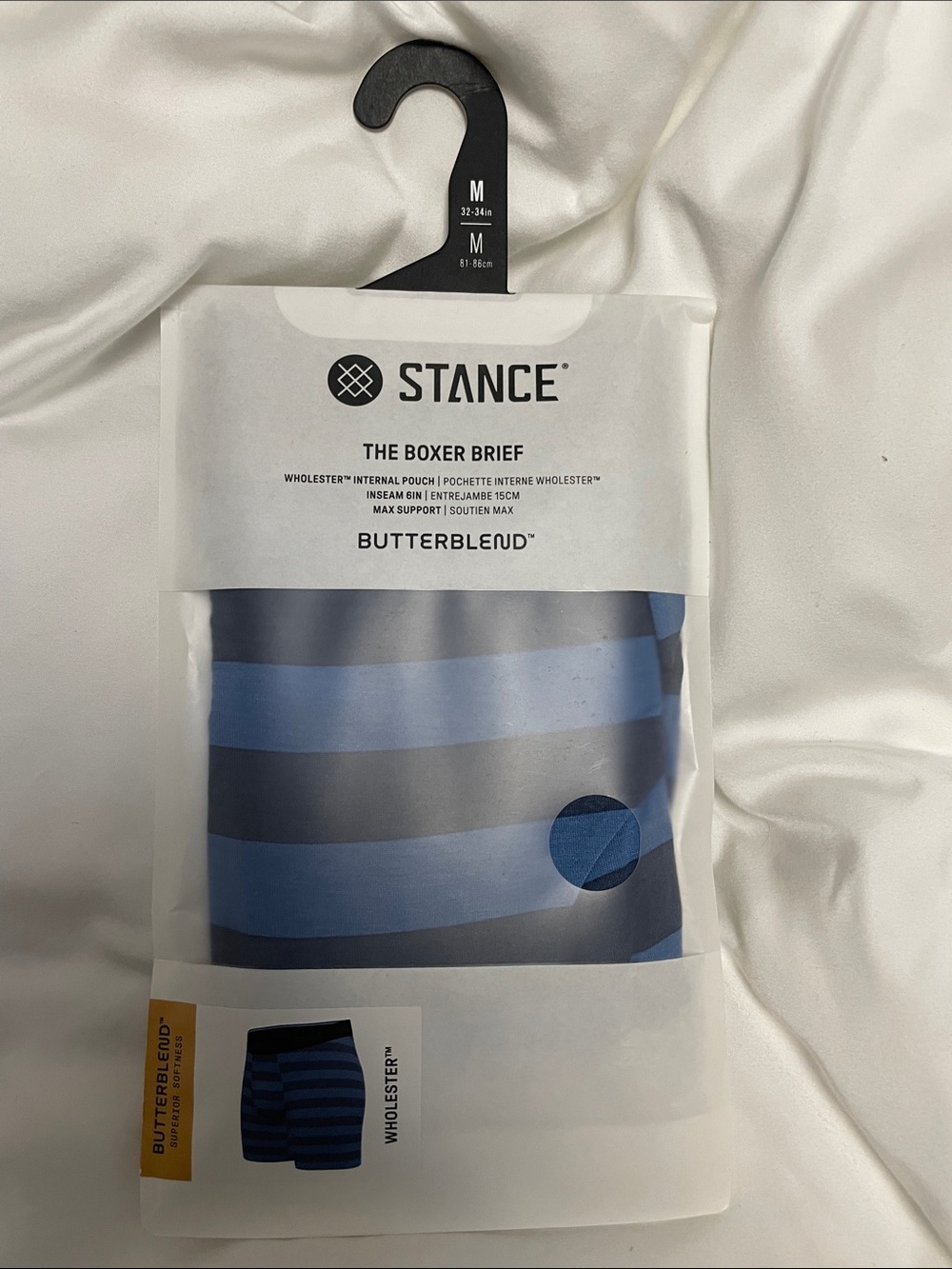 Stance Men’s Boxer Briefs - Light Blue & Navy Stripes